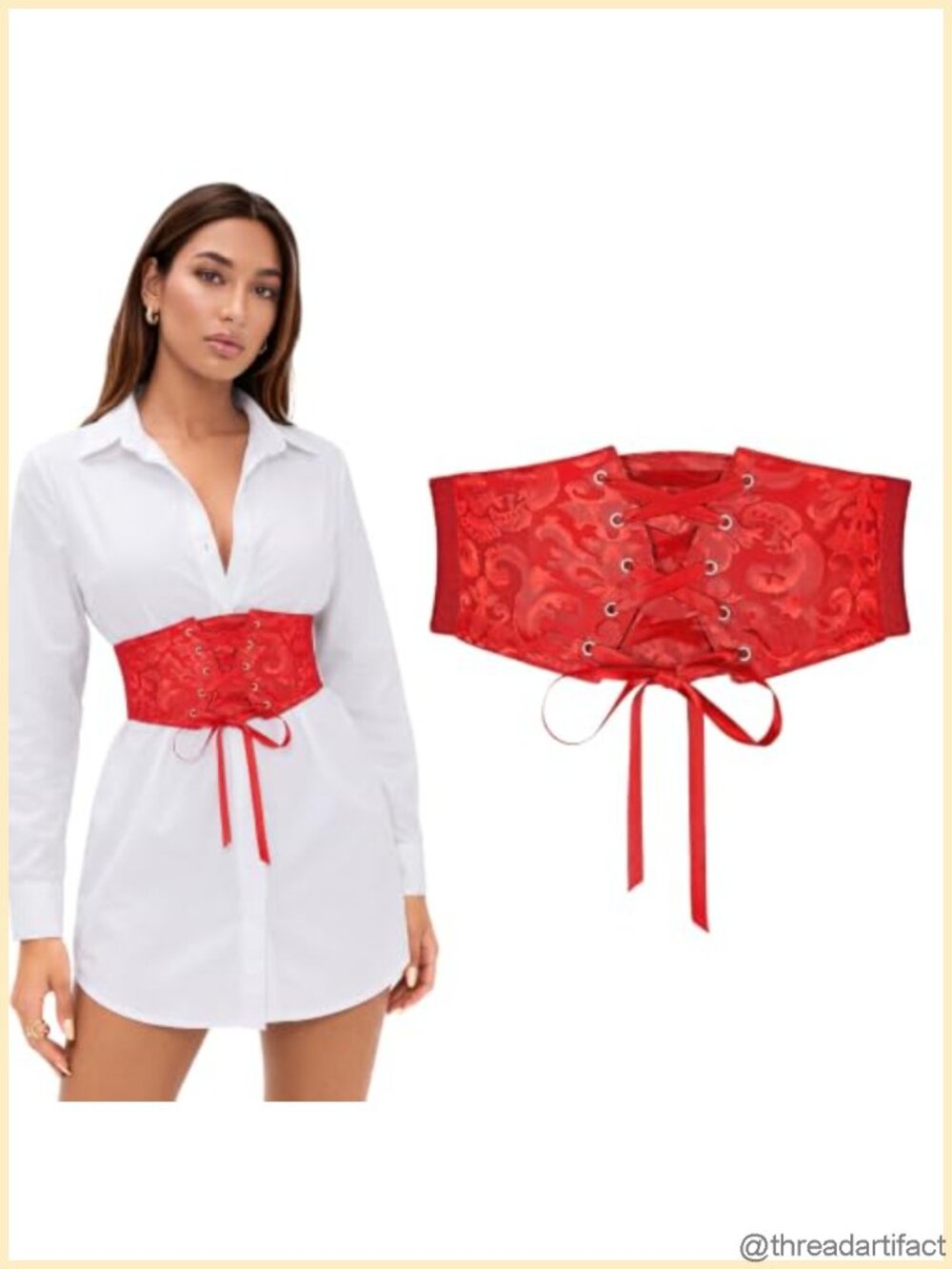 Wide Elastic Corset Belt Lace Up Waist Cincher Renaissance
